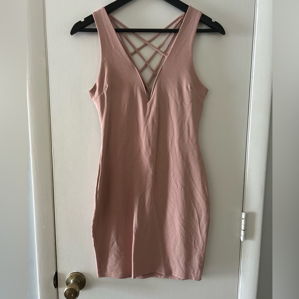 Charlotte Russe Strappy Dusty Pink Mini Dress